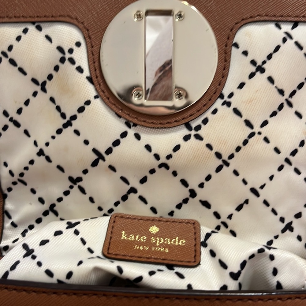 Kate Spade Leather Gold Turn Clasp Crossbody Purse Bag - Picture 5 of 5